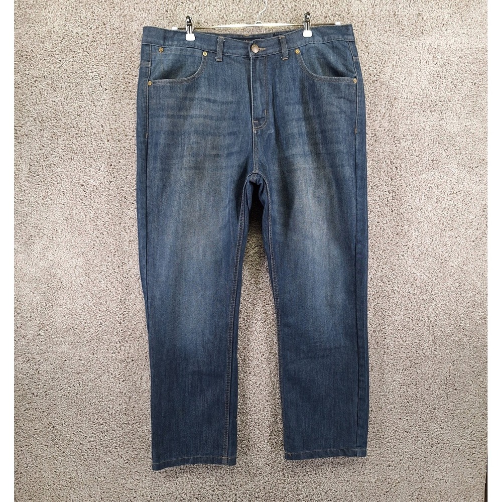 PD&C Jeans Mens 40x30 Medium Wash Straight Fit Casual Denim